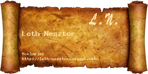 Leth Nesztor névjegykártya